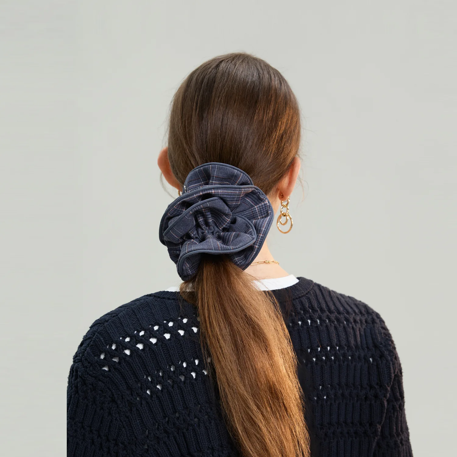 Резинка для волос женская ELLE, Plaid Blue — фото 4