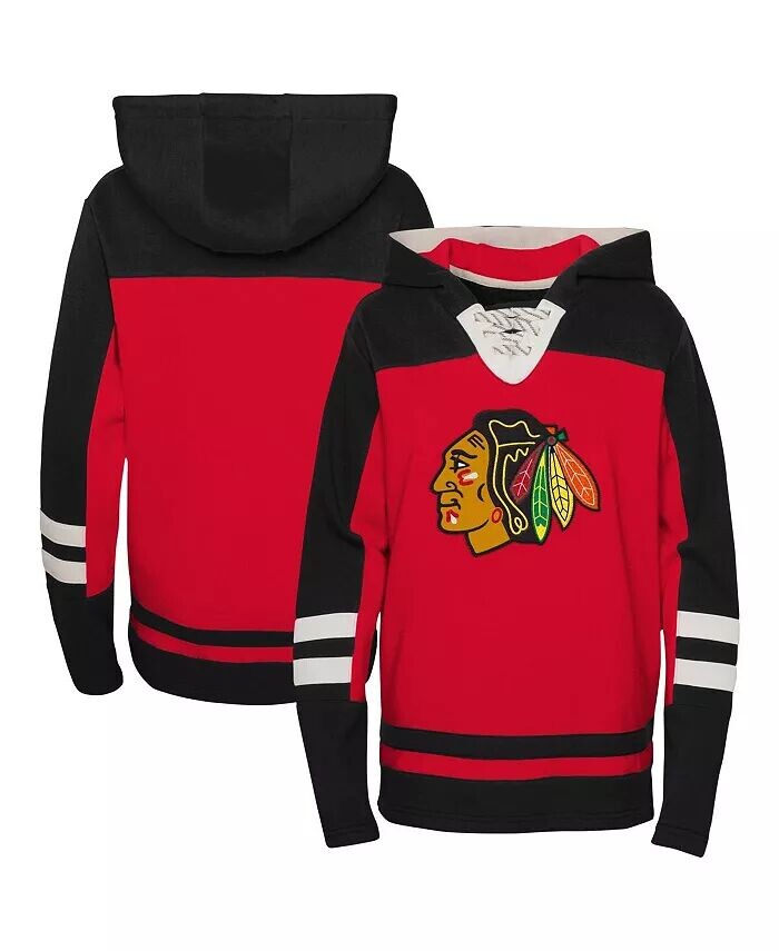 

Красный пуловер с капюшоном Chicago Blackhawks Ageless Revisited на шнуровке для мальчиков и девочек дошкольного возраста с v-образным вырезом Outerstuff, красный