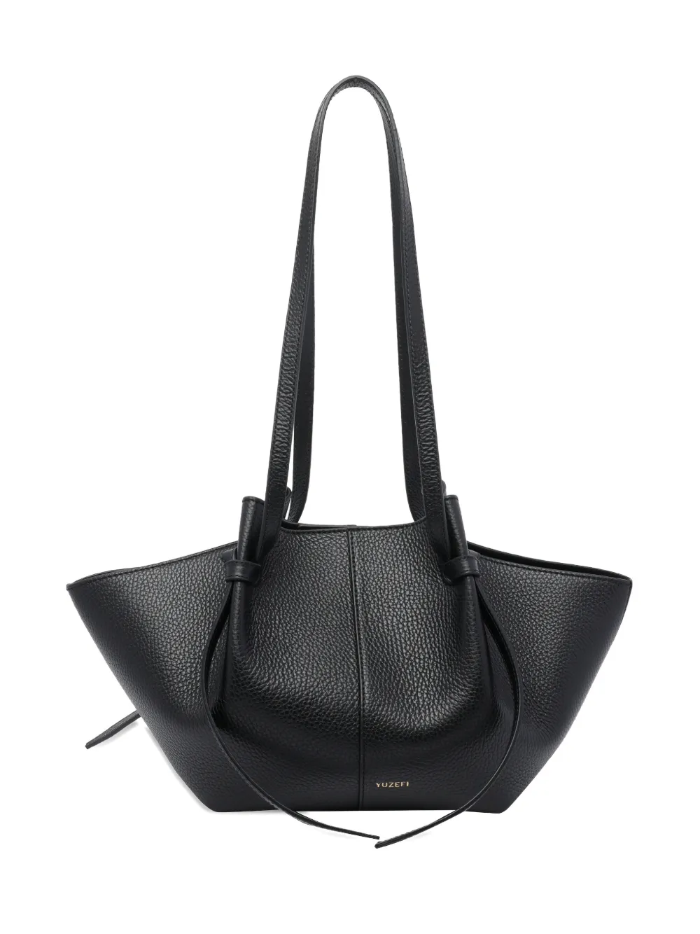 

Сумка на плечо Mochi из зернистой кожи с двумя ремнями Yuzefi, черный