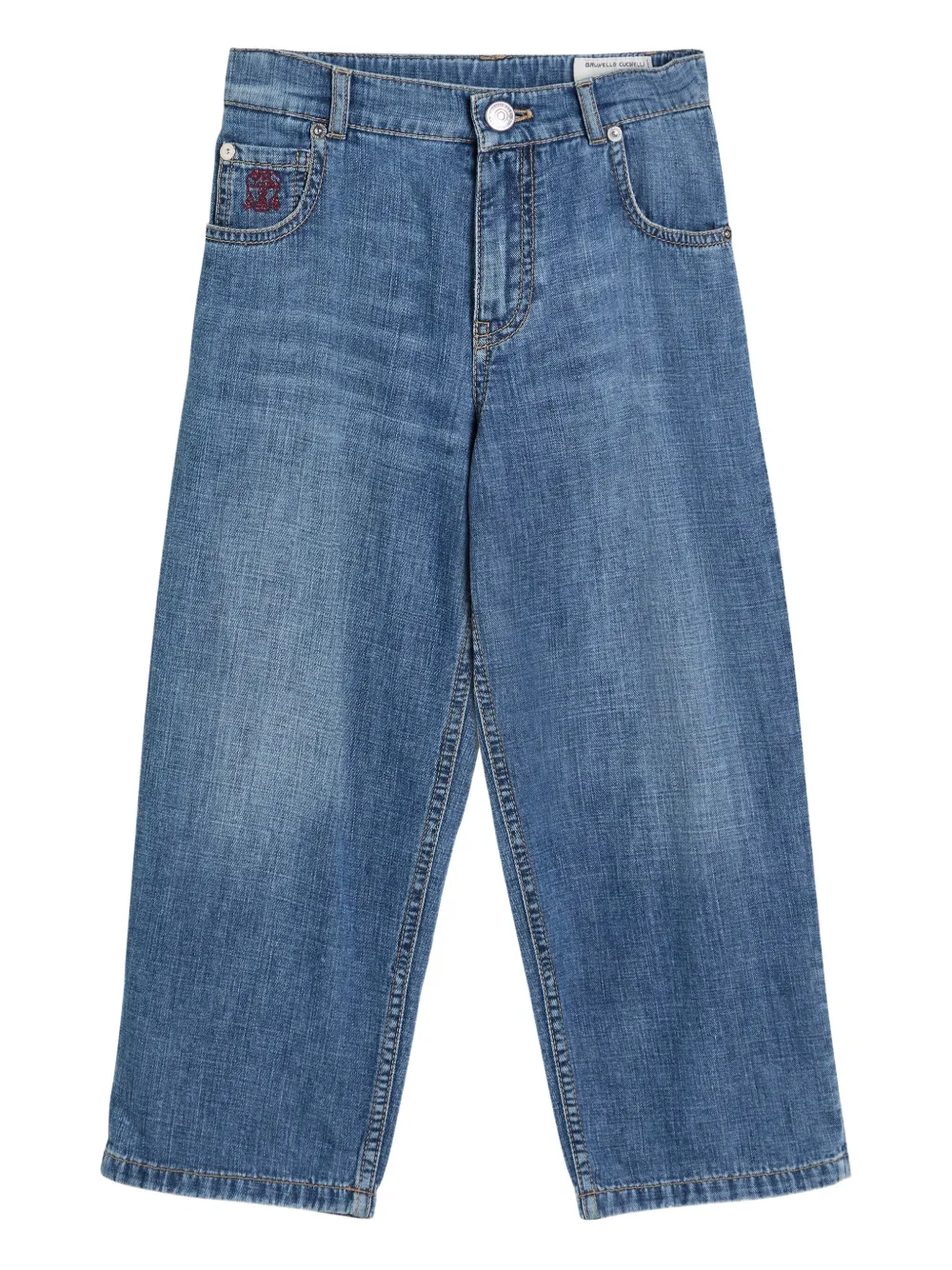 

Джинсы с эффектом потертости Brunello Cucinelli Kids, синий