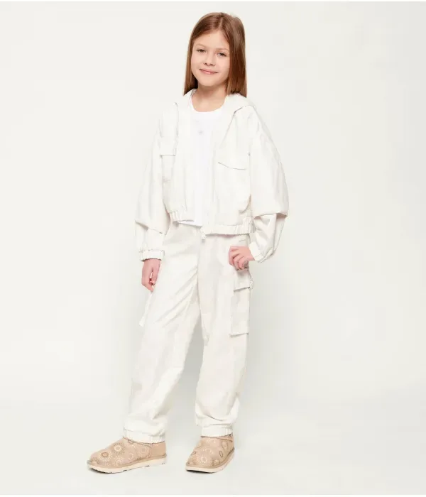 Полиэстеровые брюки-карго regular fit Guess, экрю — фото 2