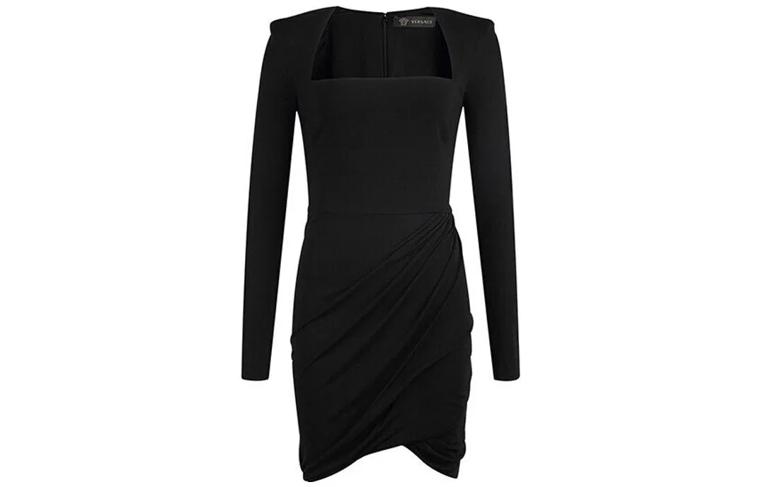 Платье с длинным рукавом SS23 Women's Black VERSACE