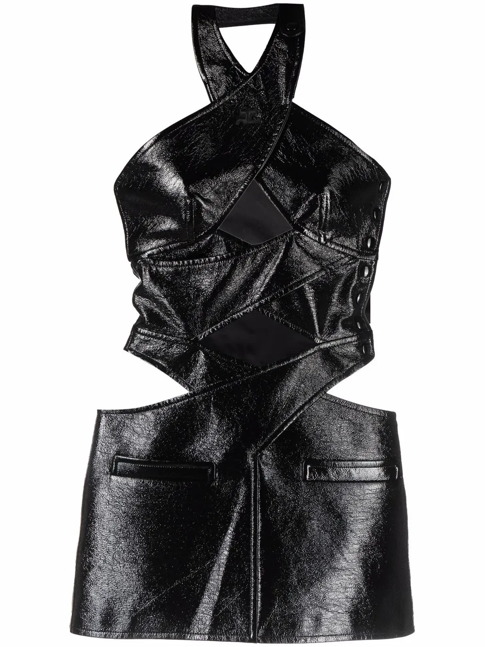 

Платье мини с вырезами Courreges, черный