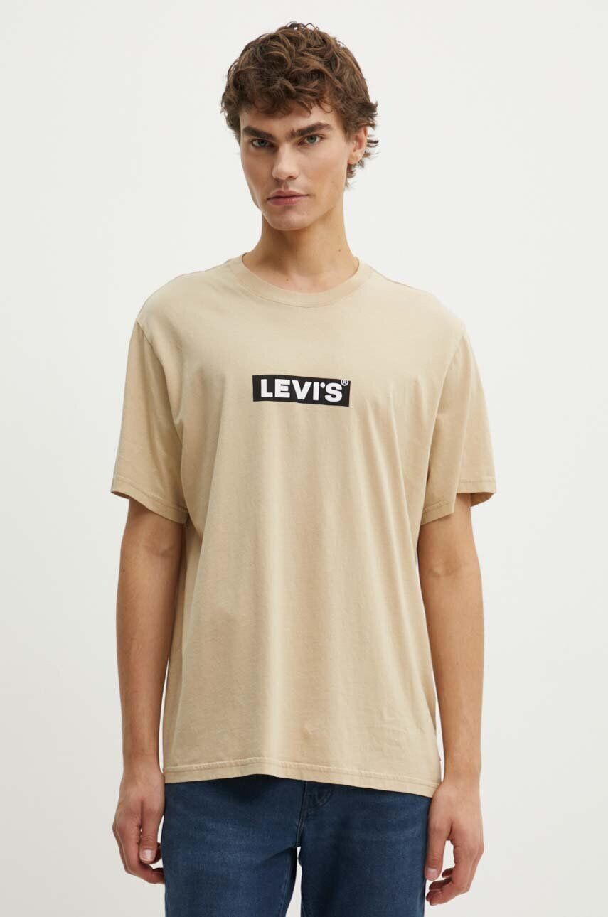 

Хлопковая футболка Levi's, бежевый