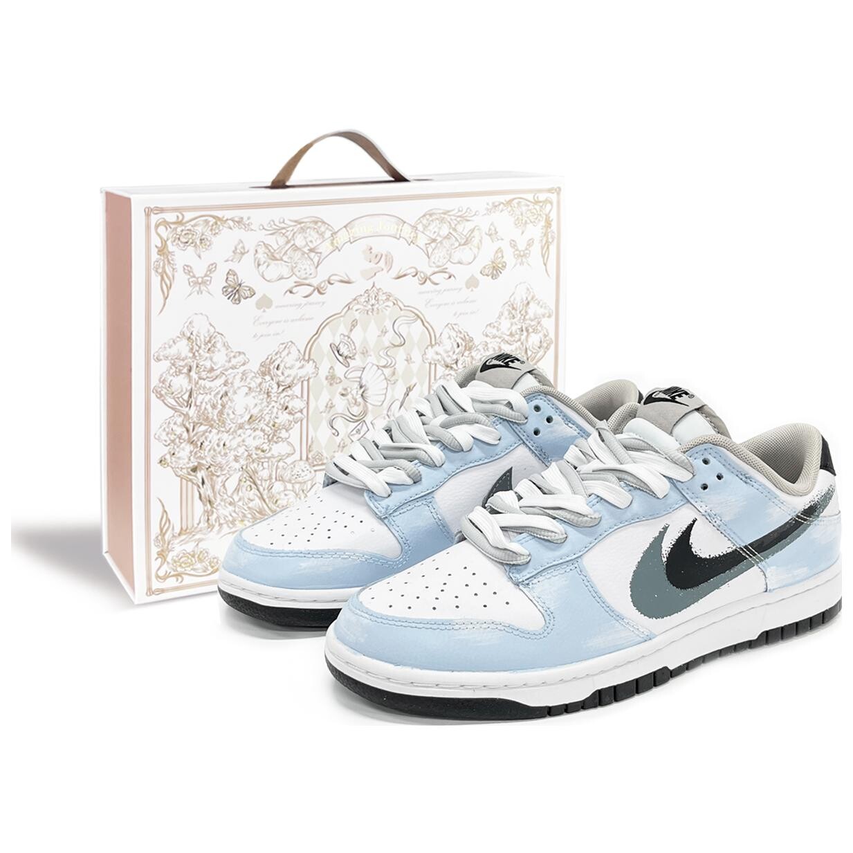 

Кроссовки Nike Dunk Skateboard Shoes Men Low-Top White Blue