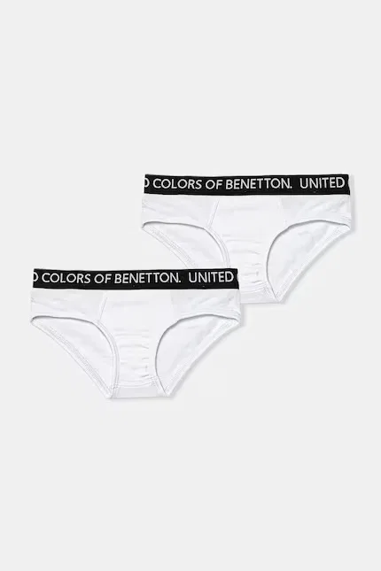 Боксеры и слипы хлопковые 2 шт United Colors of Benetton, белый