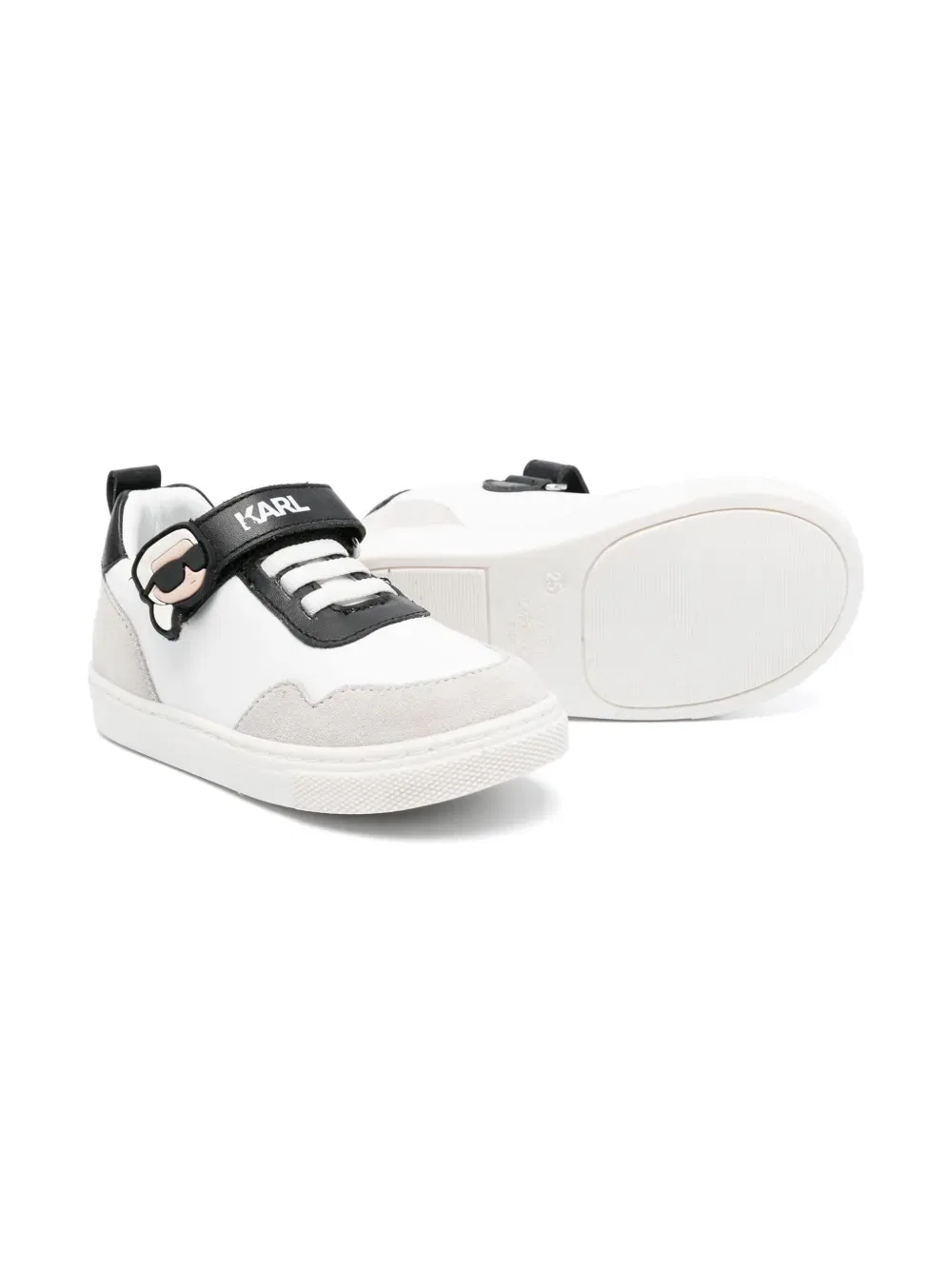 Кожаные кроссовки с цветовыми блоками Karl Lagerfeld Kids, белый — фото 2