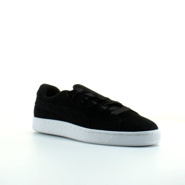 Черные кожаные женские кроссовки на шнуровке из замши 369251 03 Puma, черный — фото 2