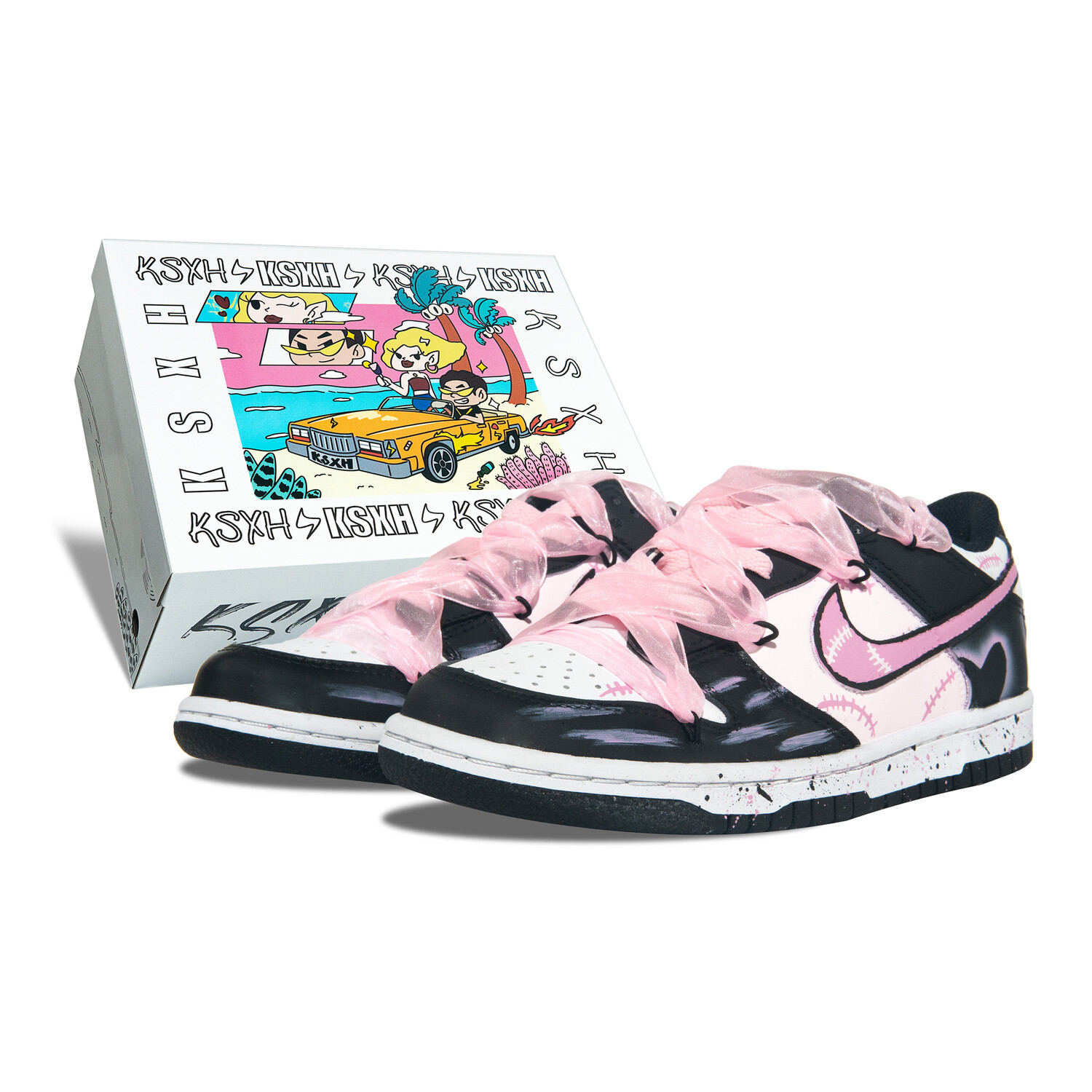 

Обувь для скейтбординга Dunk Kids для начальной школы Nike, черный/розовый