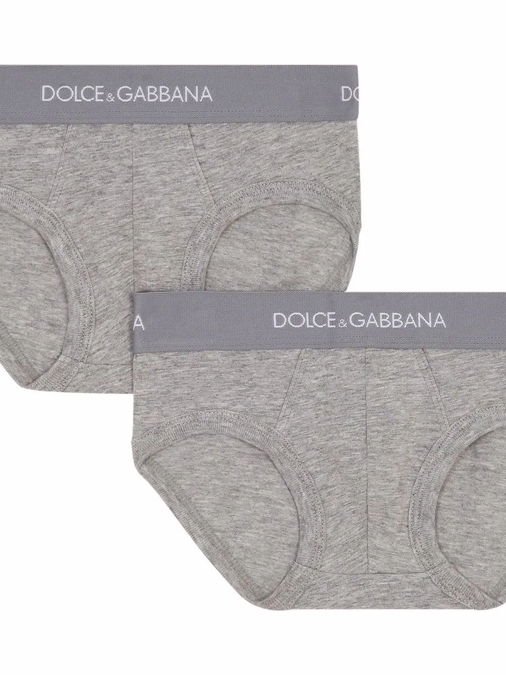 Комплект из двух боксеров с логотипом Dolce & Gabbana Kids, серый — фото 3