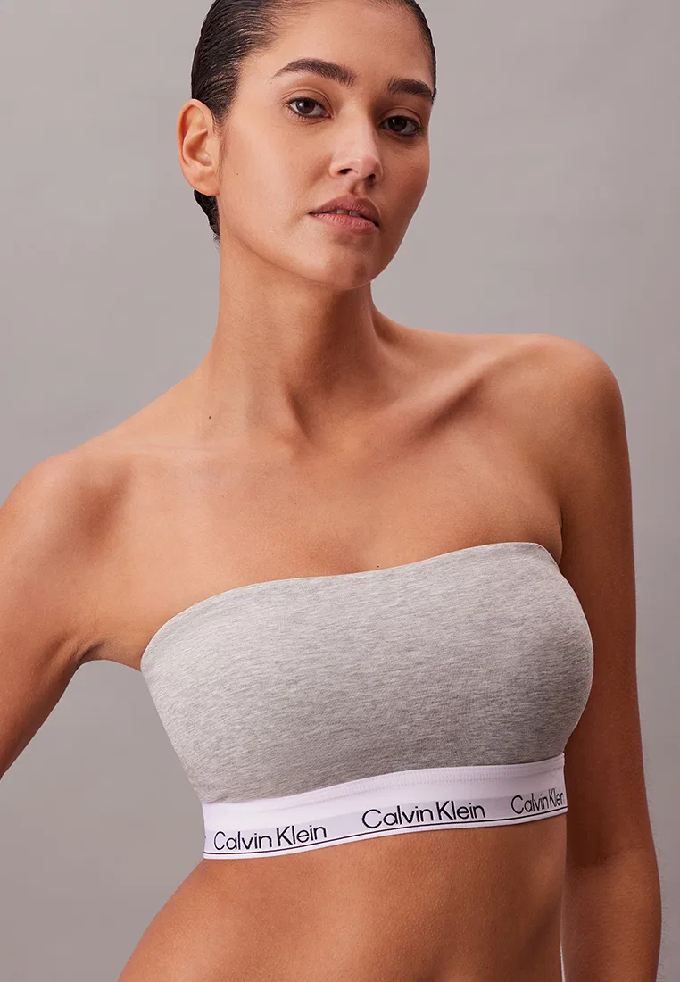 Бюстгальтер бандо, слегка на подкладке, Calvin Klein, серый — фото 3