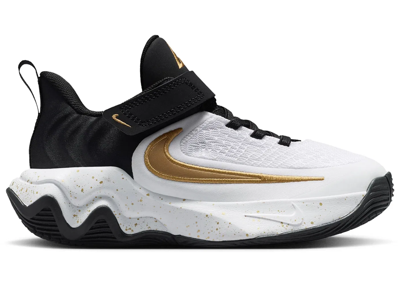 Детские кроссовки для мальчиков с закрытой пяткой Nike Giannis Immortality 4 Nike, Black/White/Metallic Gold