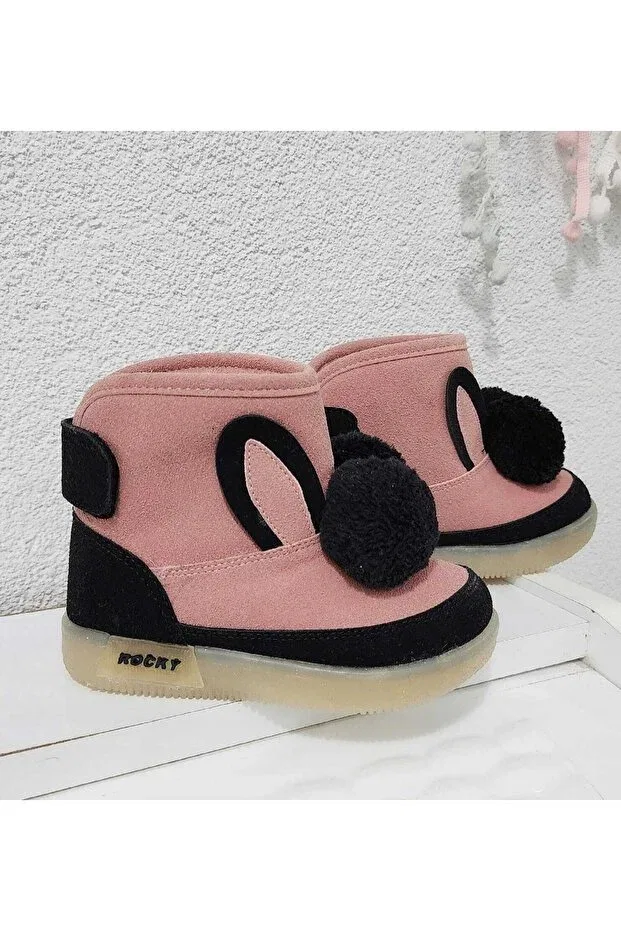 Детские ботинки для девочек с принтом Eco Rocky Kids Fur Boots Eco Ayakkabi, Pink — фото 2