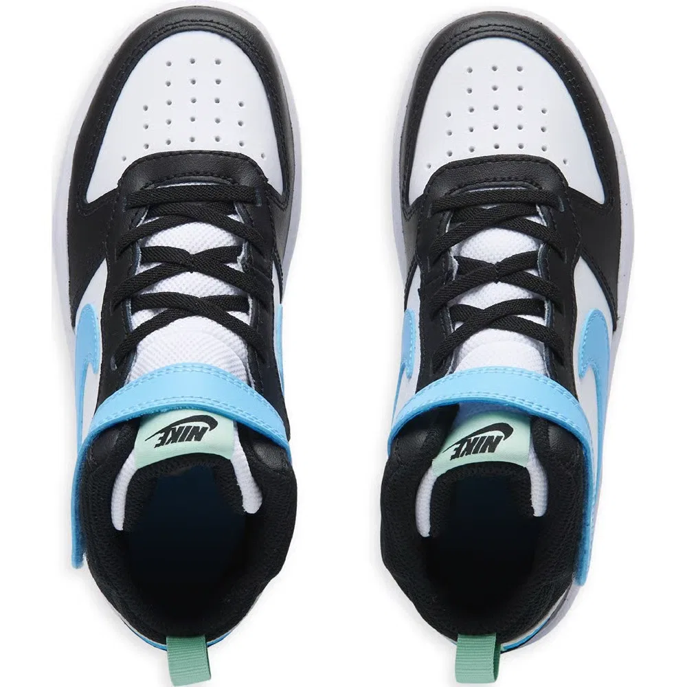 Детские высокие кроссовки Court Borough Mid 2 Nike, White/Black/Blue — фото 4