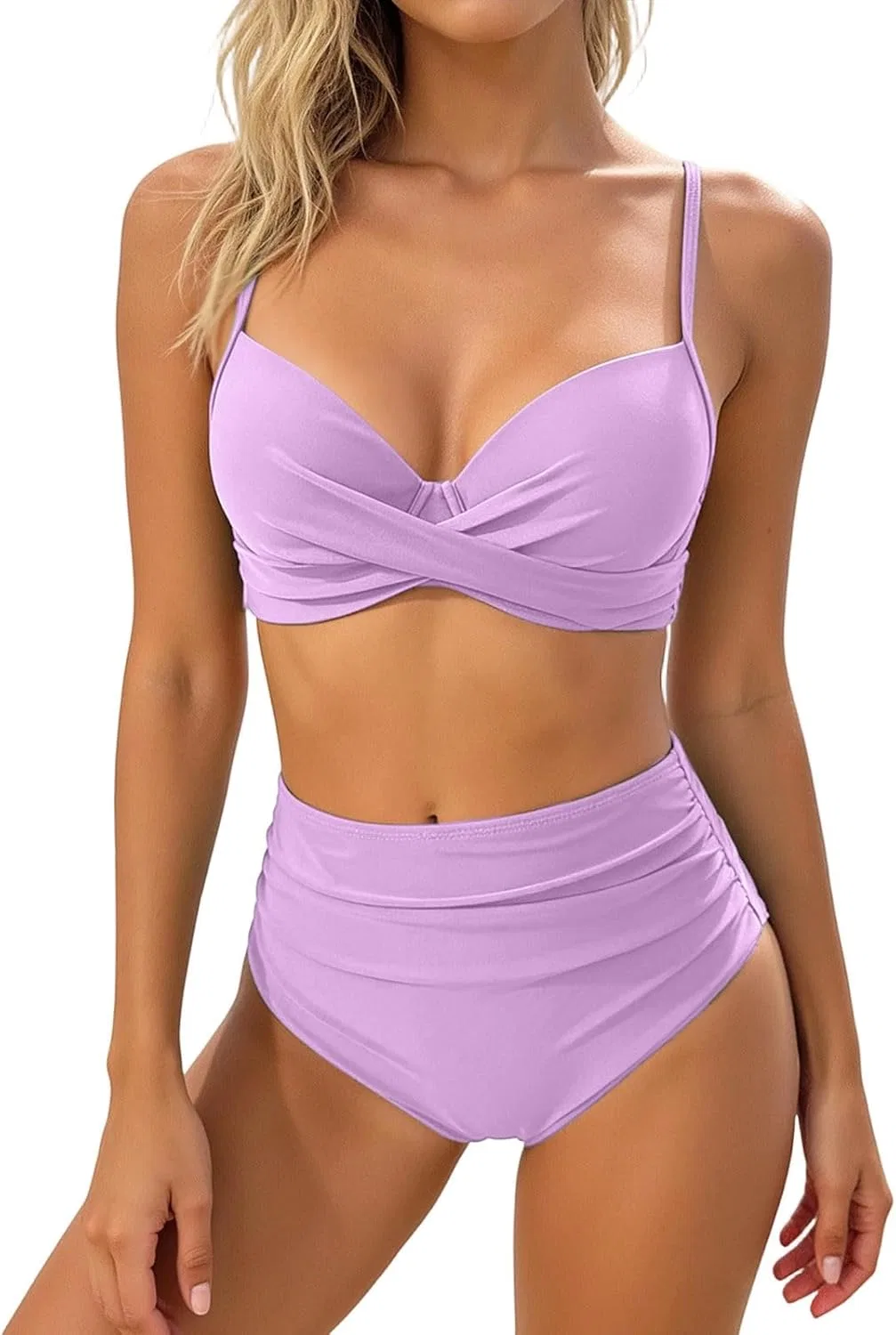 Женский танкини с регулируемыми бретелями на металлическом кольце Generic, Purple
