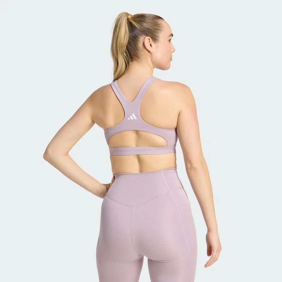 Спортивный бюстгальтер с высокой поддержкой Optime Essentials Workout adidas Performance, Фиолетовый — фото 2