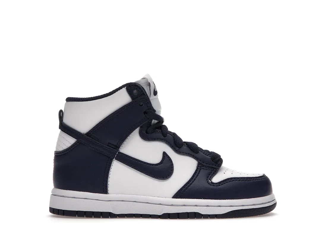 Детские кроссовки lifestyle Nike Dunk High, White/Midnight Navy-Total Orange