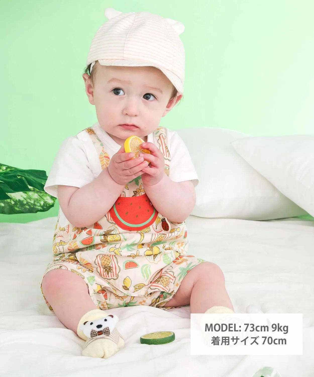Детский комбинезон-боди с фруктовым принтом и карманами, модель Fruit Pocket SLAP SLIP BABY, Yellow — фото 2