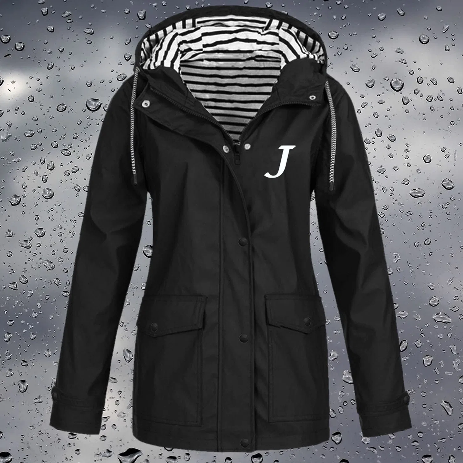 Женская непромокаемая куртка с принтом, модель Waterproof Jacket for Women, бренд, Nero — фото 2