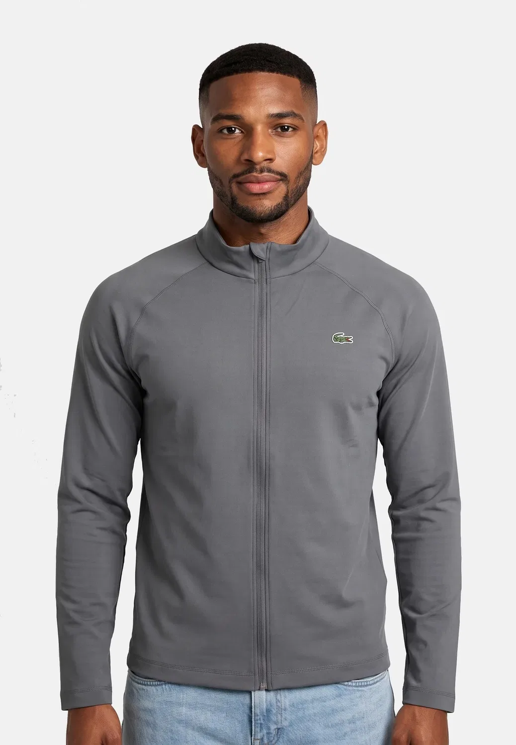 Sh6632 - толстовка на молнии Lacoste, Gris