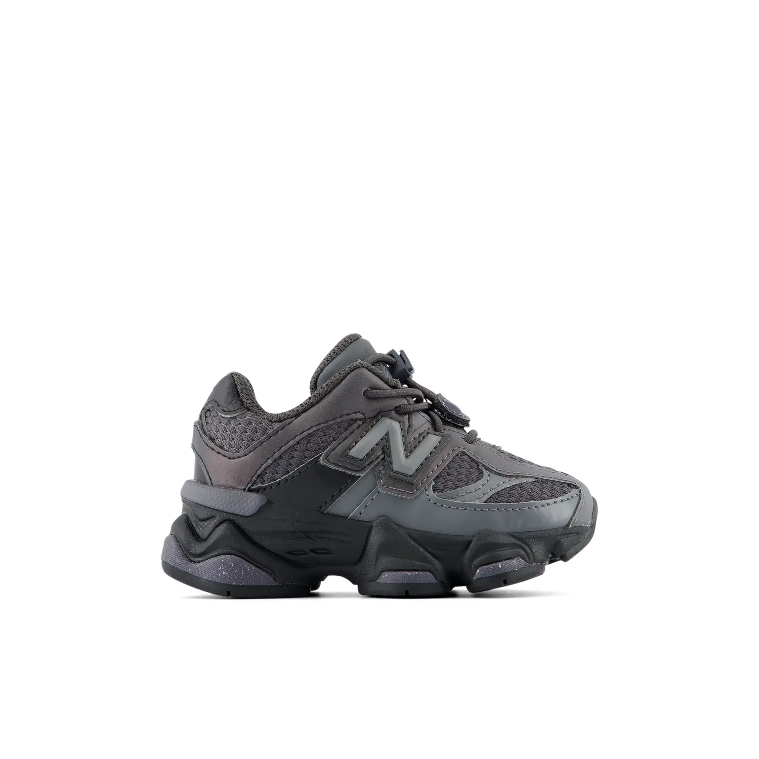 Детские кроссовки для малышей с эластичной шнуровкой 9060 Bungee New Balance, Black With Castlerock