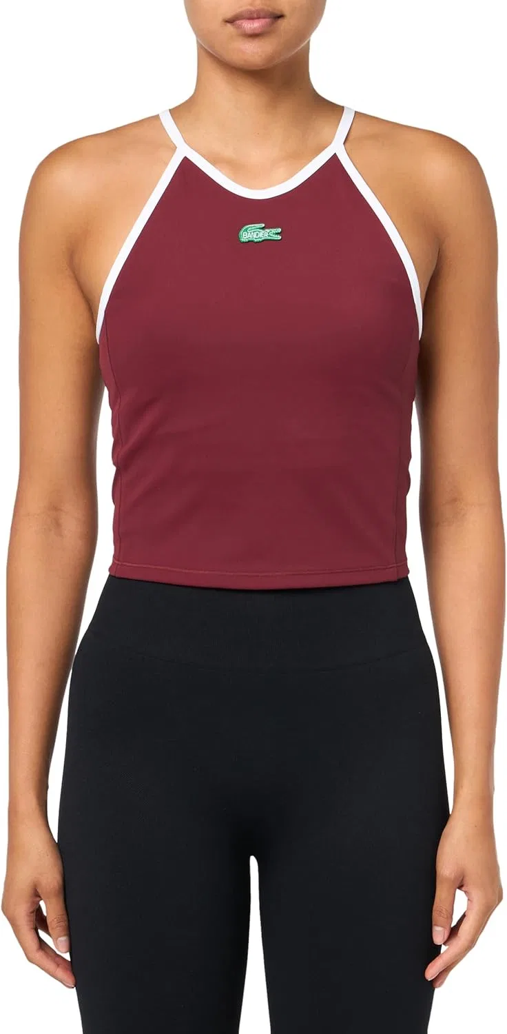 Топ Lacoste Burgundy с высоким вырезом