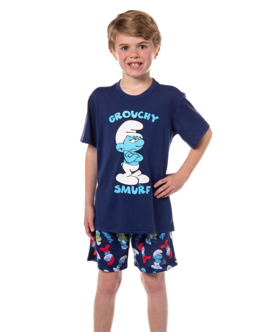 Пижамный комплект с коротким рукавом и шортами Grouchy Smurf The Smurfs, Navy