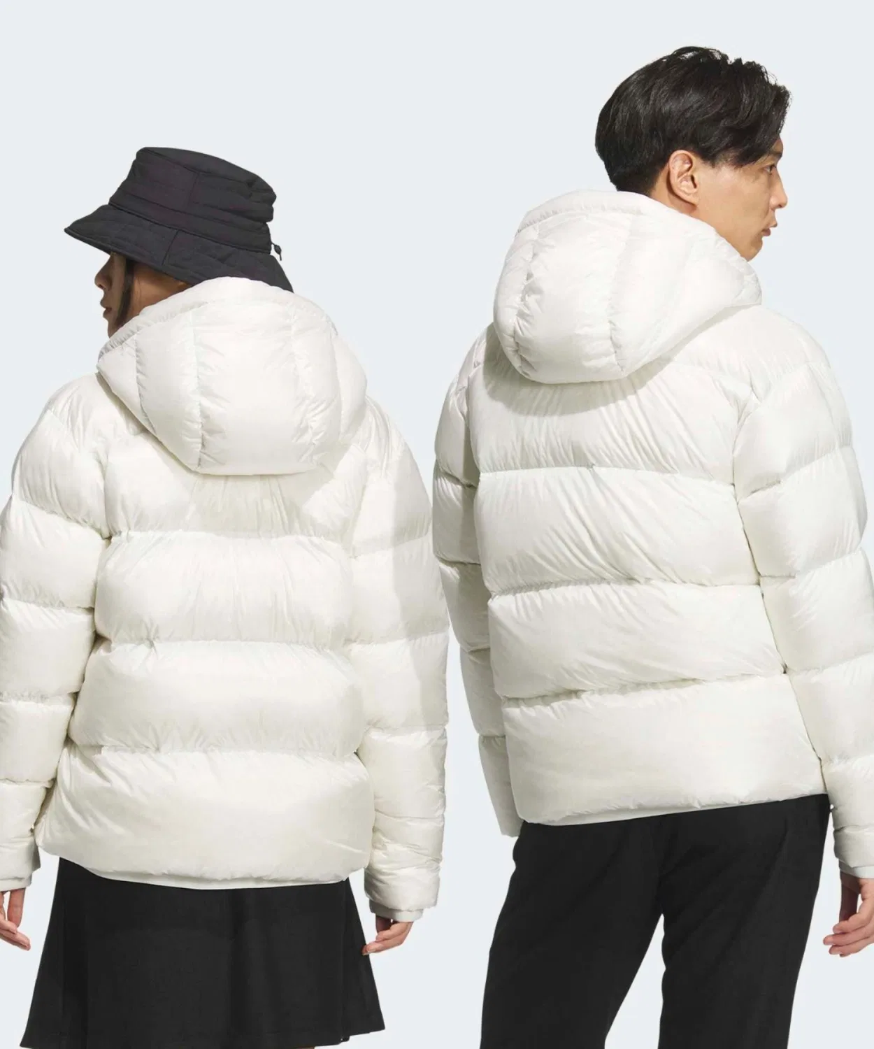 Мужское/Женское свободное пальто Pertex Quantum Puffy Adidas, Off White — фото 2