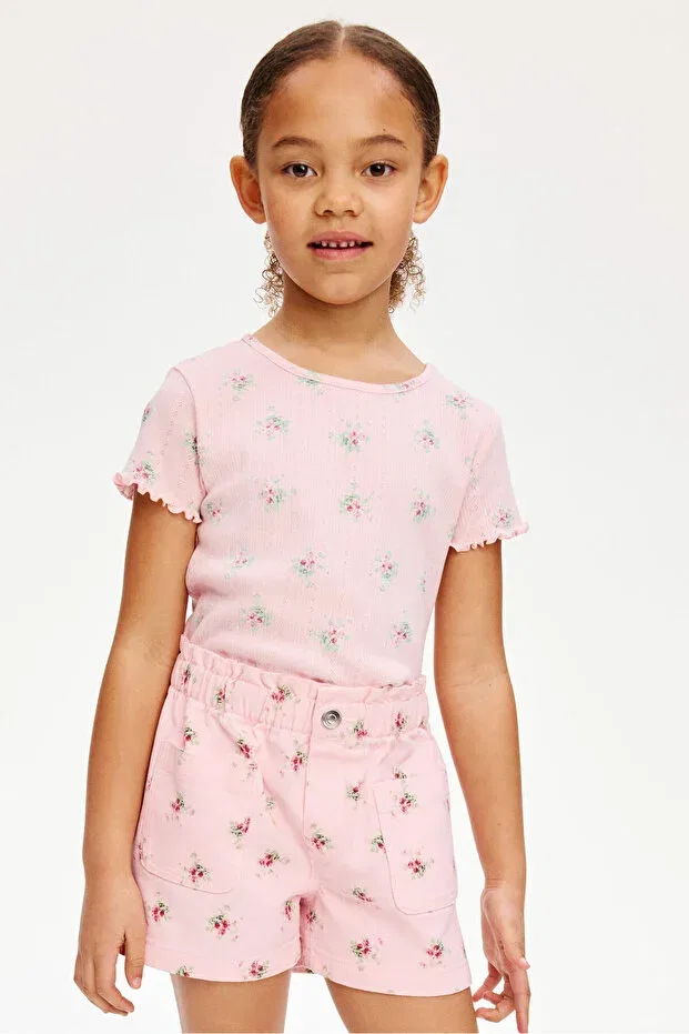 Детская футболка для девочек с принтом H&M, Light Pink Floral — фото 3