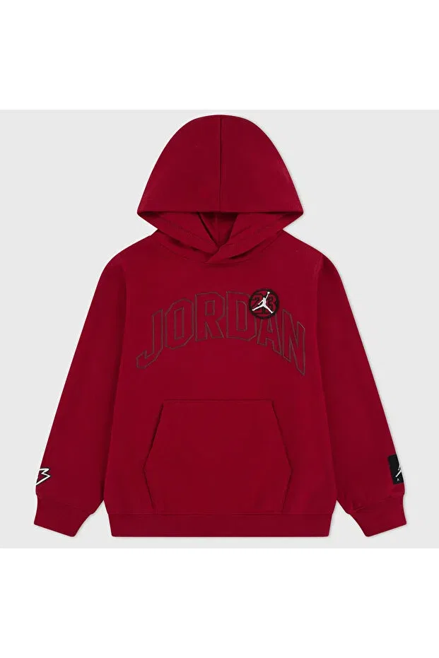 Детское худи для девочек с принтом Jdb mj dynasty ft po hoodie kids red sweatshirts 95f569-r78 Nike, Red