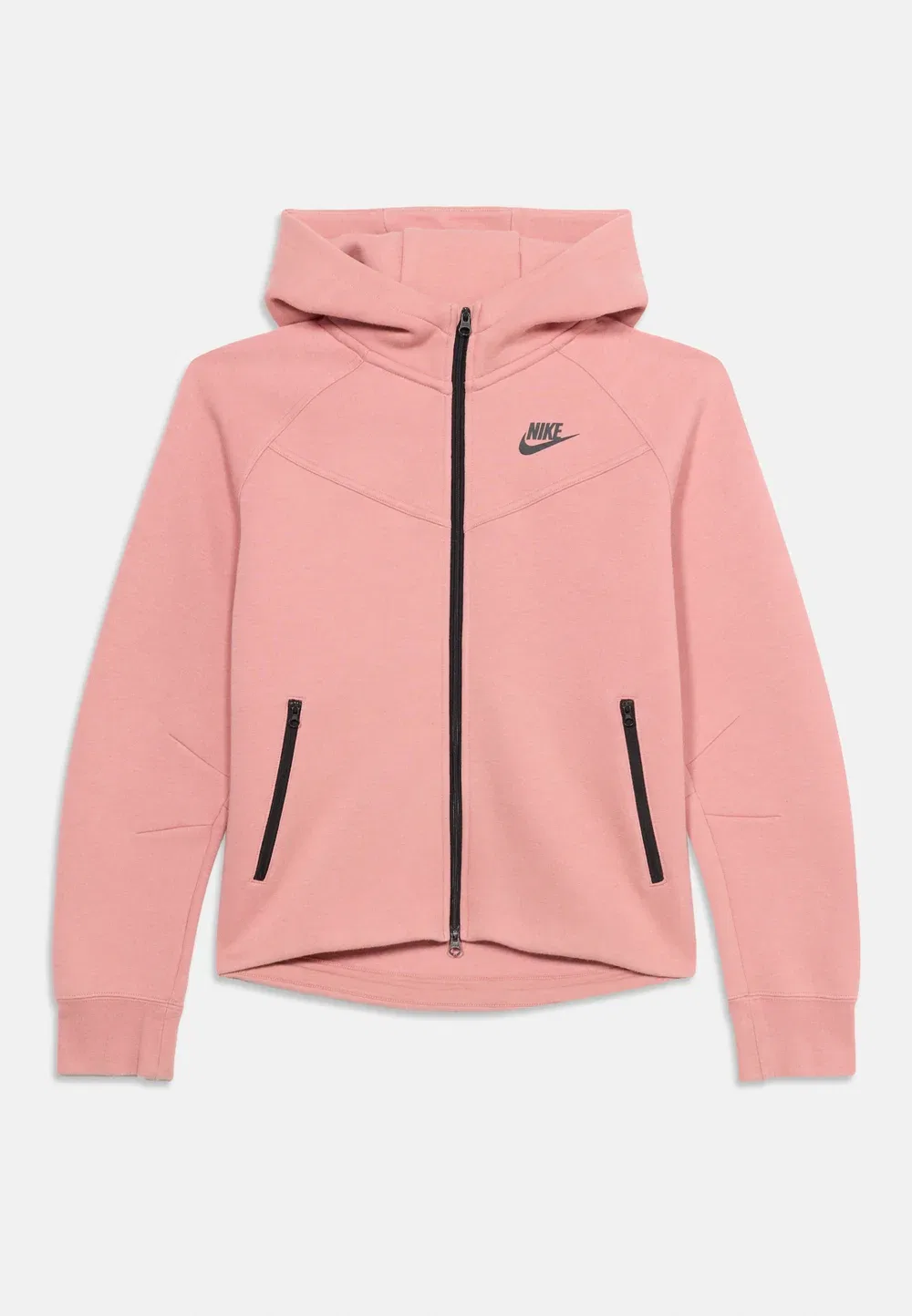 G nsw tch flc hd fz ls - pd - толстовка на молнии Nike Sportswear, Pink Rise/Black/ — фото 3