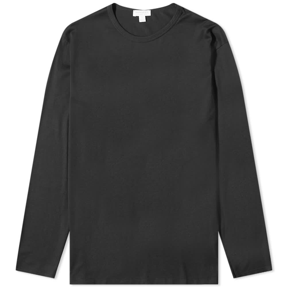 

Футболка Sunspel Long Sleeve Crew Neck Tee, Серый, Футболка Sunspel Long Sleeve Crew Neck Tee