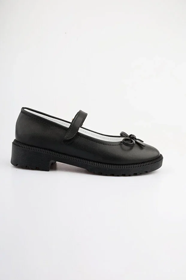 Детские балетки для девочек без застежек Moon Glow, Black Patent Leather — фото 2