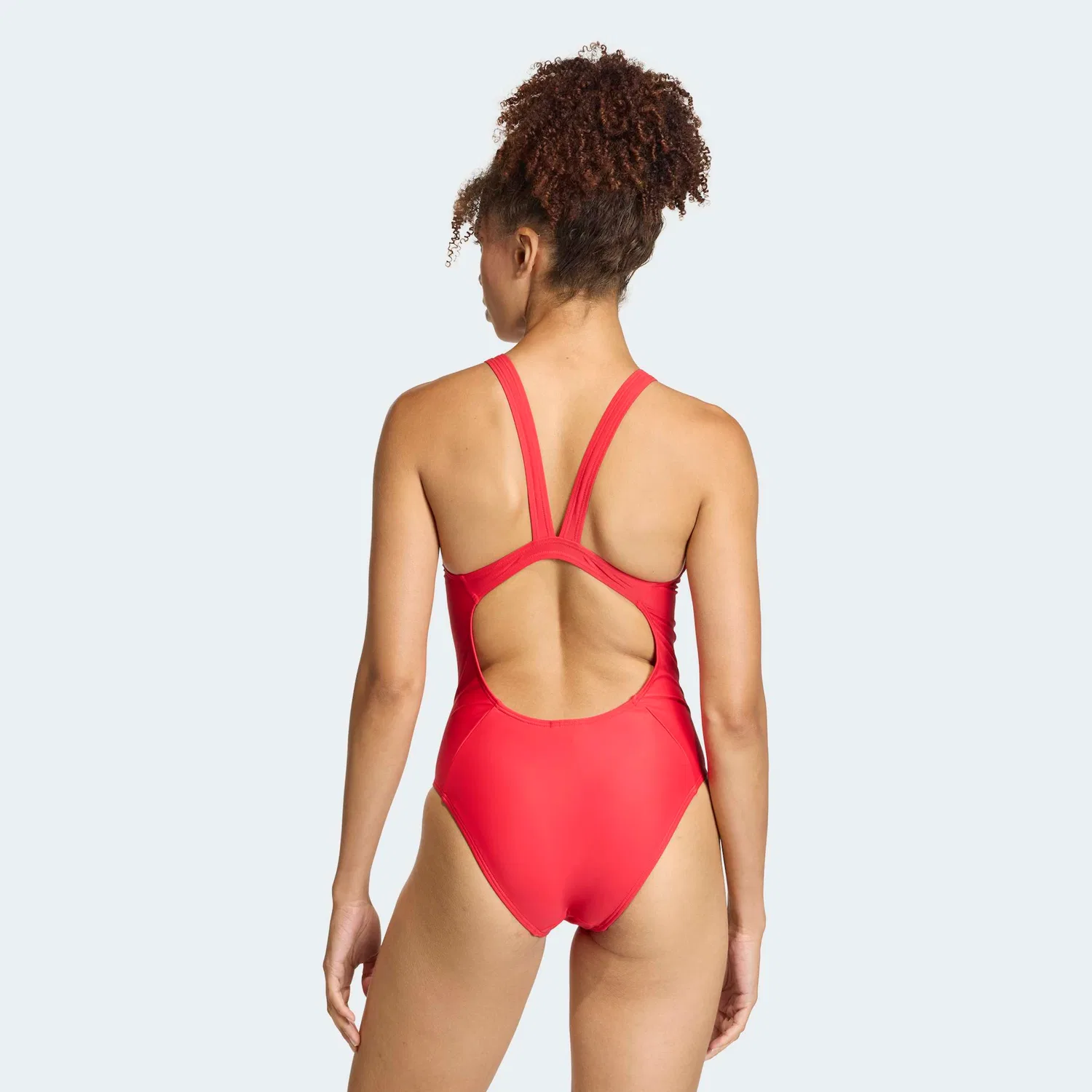 Женский спортивный купальник слитный с V-образной спинкой Adidas Performance, Pure Ruby — фото 3