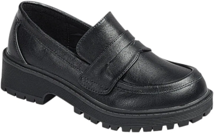 Детские туфли-лоферы для девочек с круглым носком и рифленой подошвой Penny Loafer Forever Link, Black
