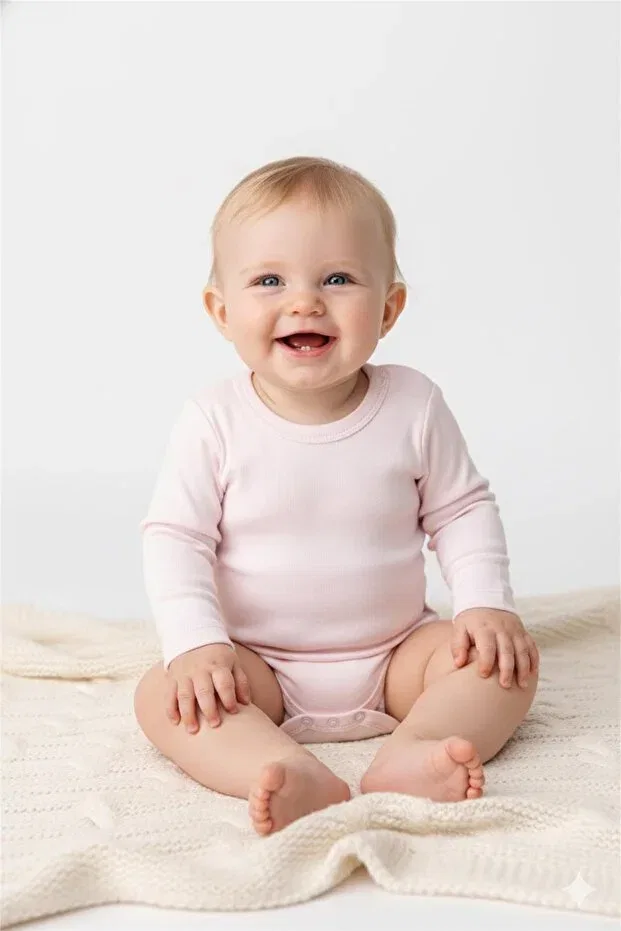 Детское боди-комбинезон с длинным рукавом Long sleeve body 2-piece Bebetto, Pink — фото 3