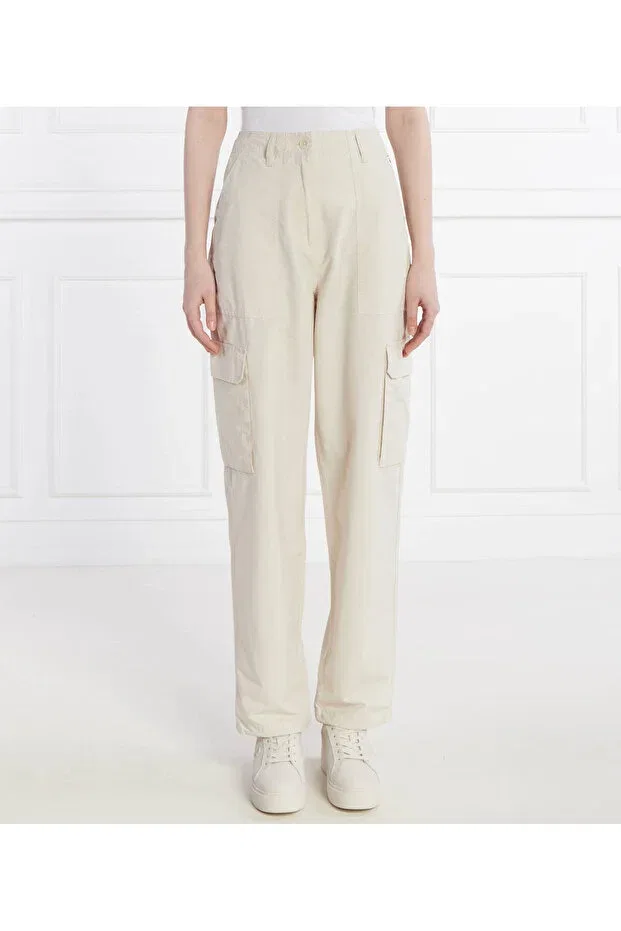 Женские брюки из льна с широкими штанинами Tommy Hilfiger, Beige — фото 2