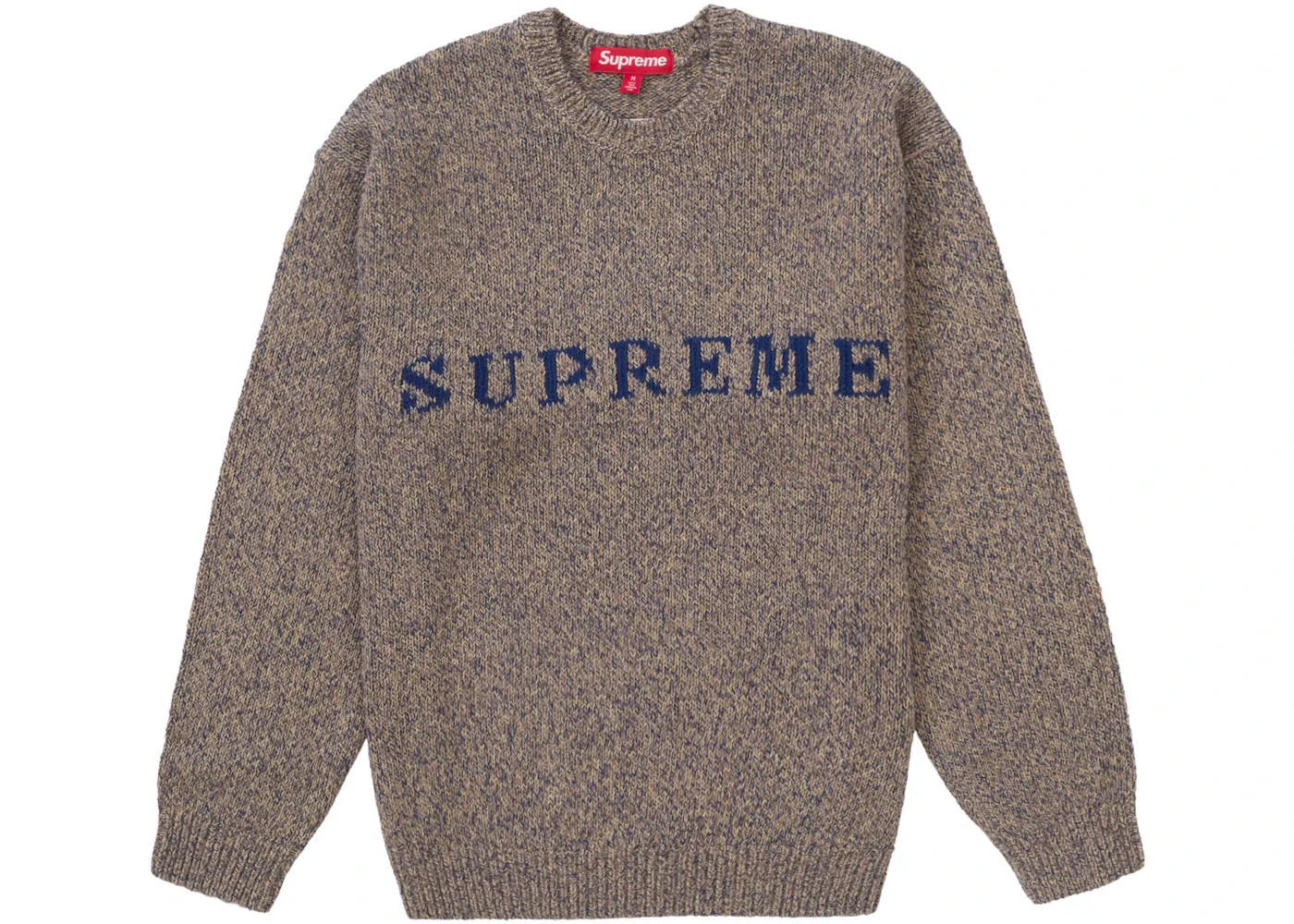 Мужской свитер с контрастным принтом Supreme Taupe Melange