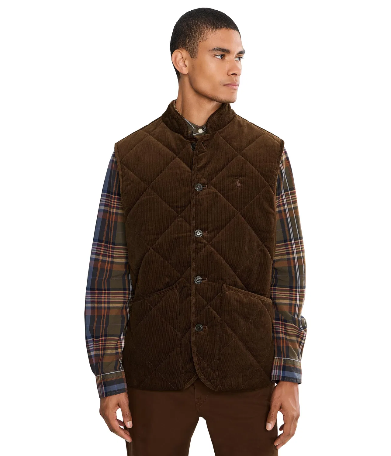 Жилет тканевый из вельвета в рубчик Wale Corduroy Woven Vest Polo Ralph Lauren, Cooper Brown