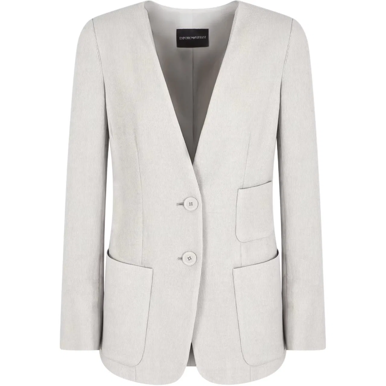 Женский пиджак однобортный с V-образным вырезом EMPORIO ARMANI, Gray