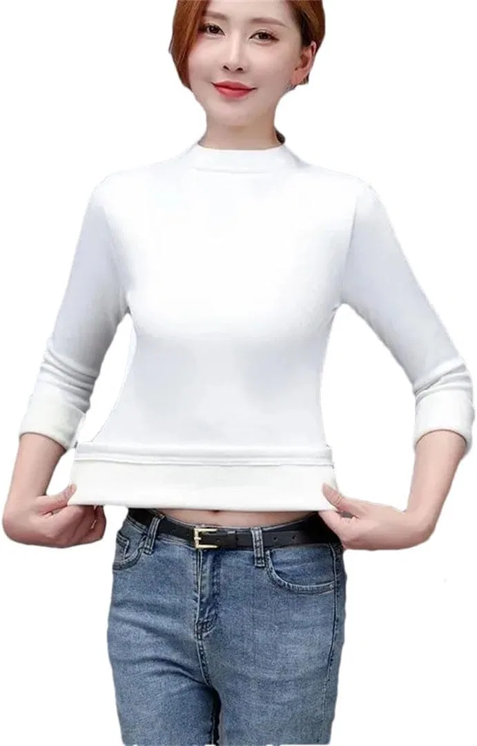 Женская флисовая футболка с длинным рукавом, White