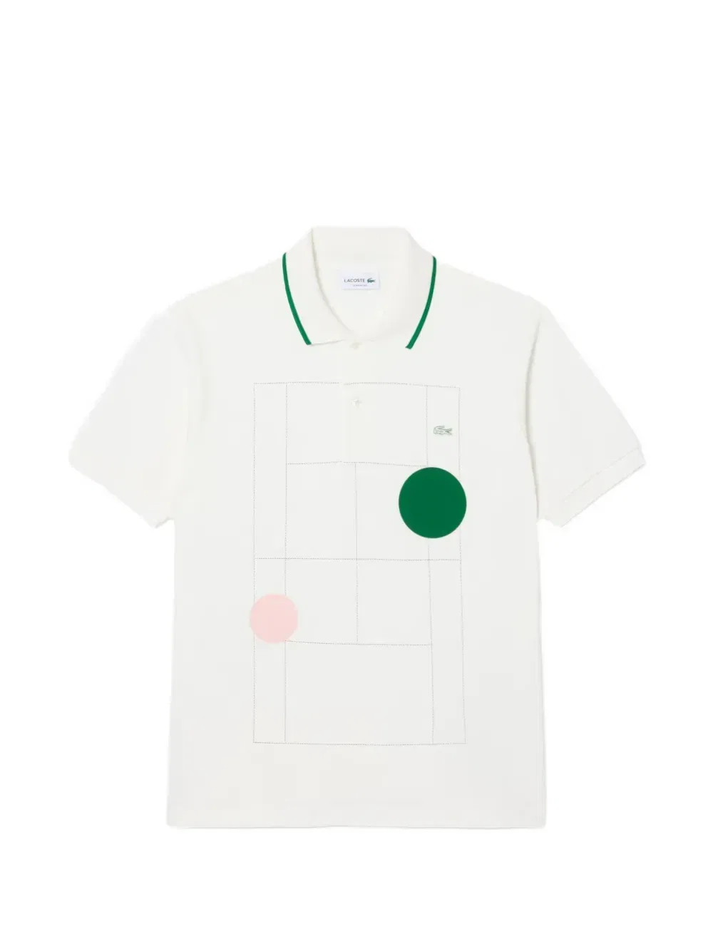 Поло с графическим принтом Lacoste, белый