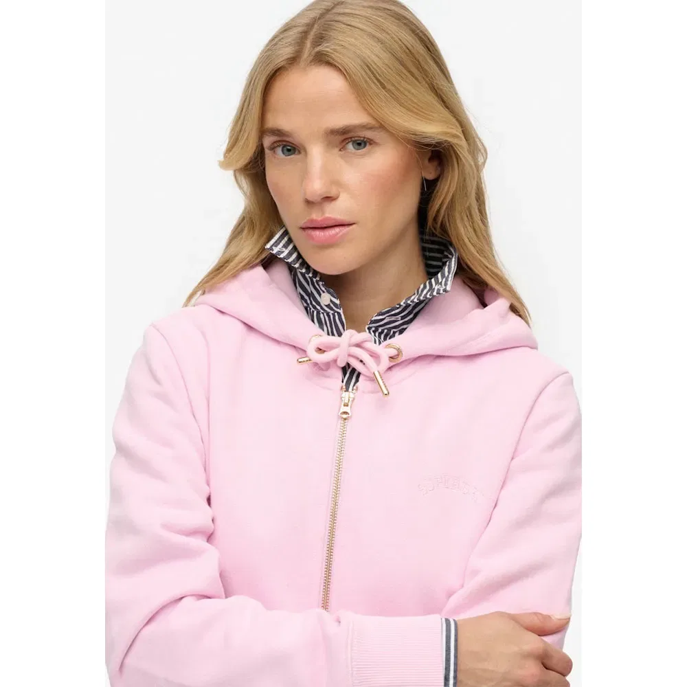 Худи на молнии Superdry Essential Logo, розовый — фото 3