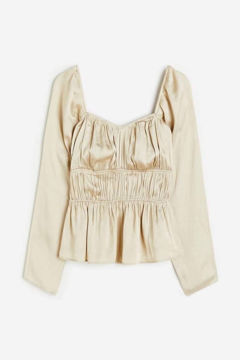 

Атласная блузка H&M, светло-бежевый