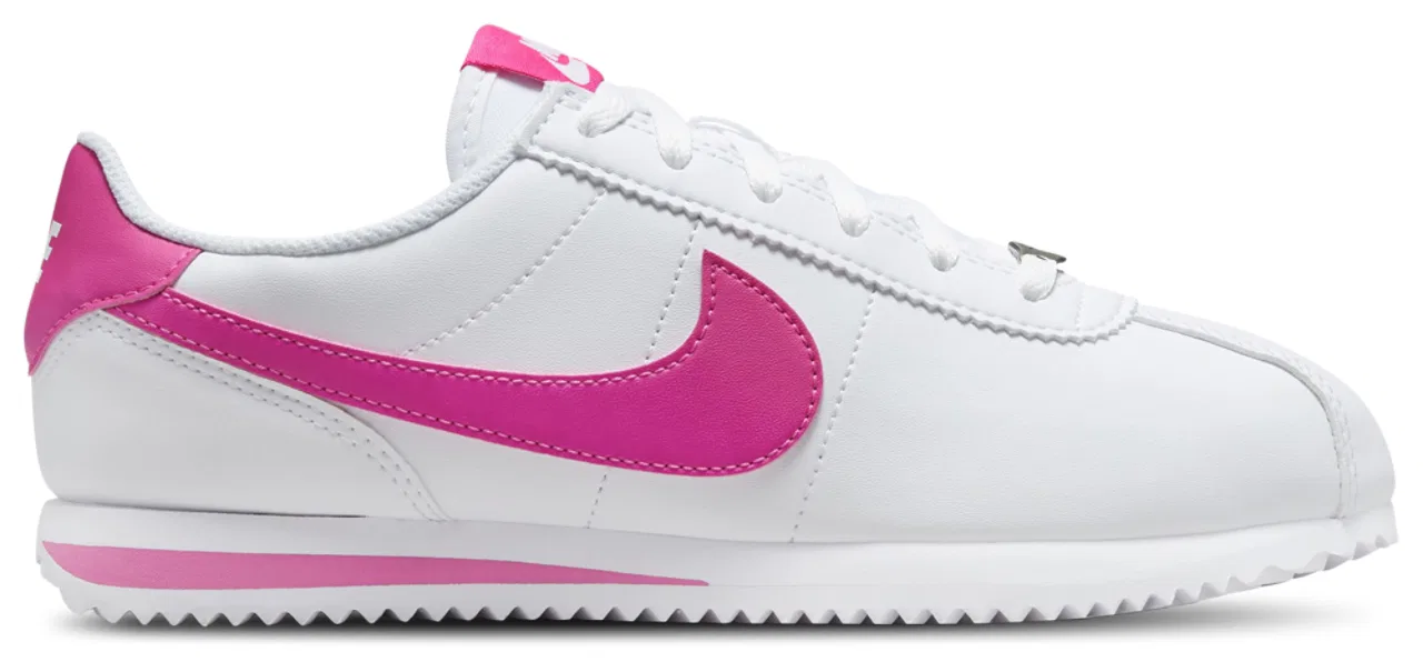 Кроссовки для мальчиков Cortez Nike, цвет White/Laser Fuchsia