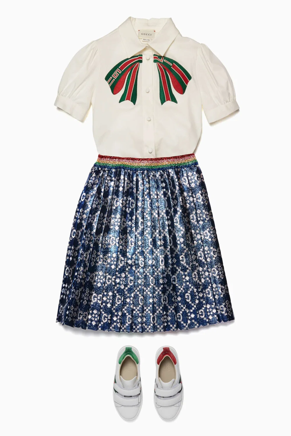 Кожаные кроссовки белые Ace Gucci, белый — фото 4