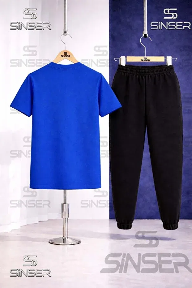 Детский спортивный костюм для мальчиков с принтом Graphic Ss Sinser, Blue - Black — фото 2