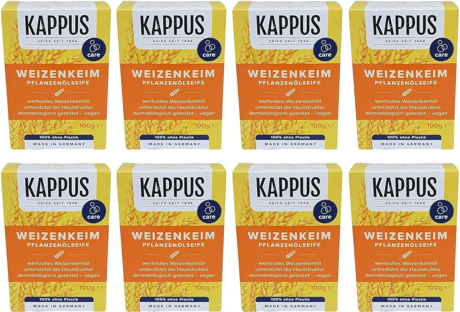 Мыло Kappus с маслом зародышей пшеницы, 8 x 100 г Generisch
