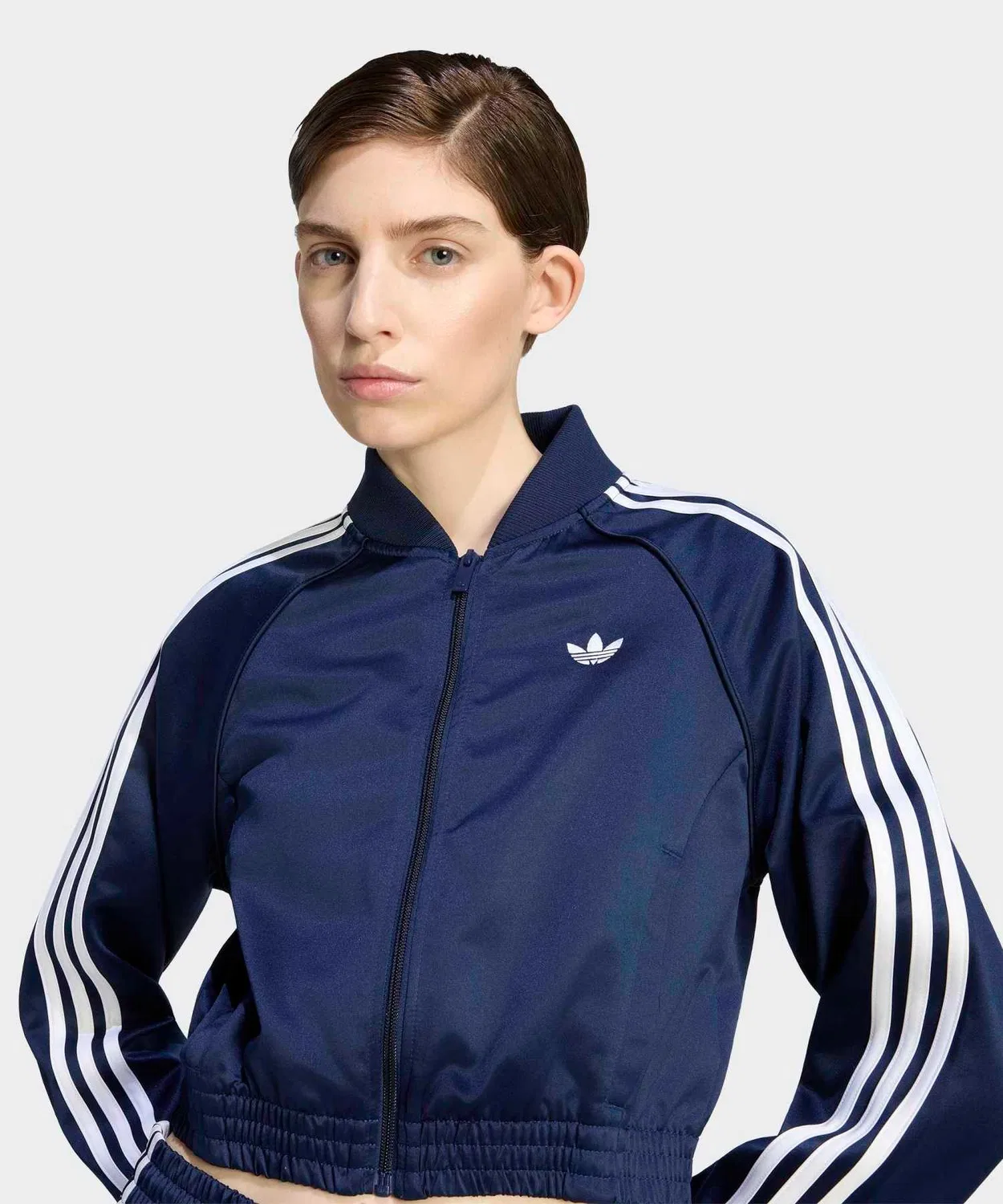Женская куртка-трактор с сатиновой отделкой, модель SST Jacket Adidas, Blue — фото 3