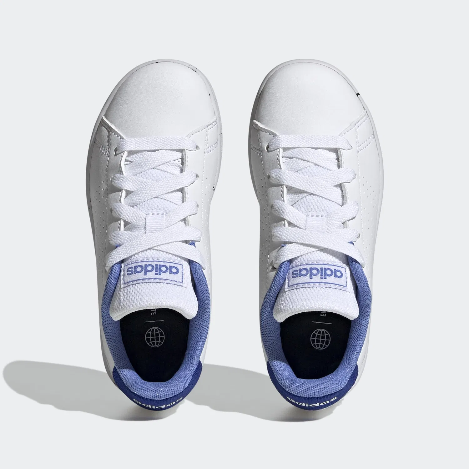 Детские кроссовки с закрытым носком Advantage Lifestyle Court Lace Shoes Adidas, Ftwr White Ftwr White Blue Fusion — фото 3